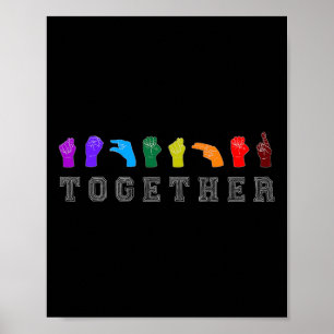 Gemeinsam signieren Sie Sprachhandsignen Lgbt Awar Poster