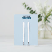 Gemeinsam Ski Pair Postkarte (Stehend Vorderseite)