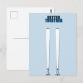 Gemeinsam Ski Pair Postkarte (Vorne/Hinten)