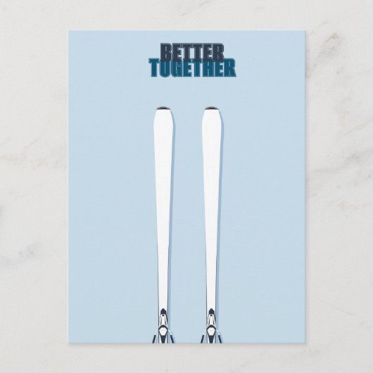 Gemeinsam Ski Pair Postkarte (Vorderseite)