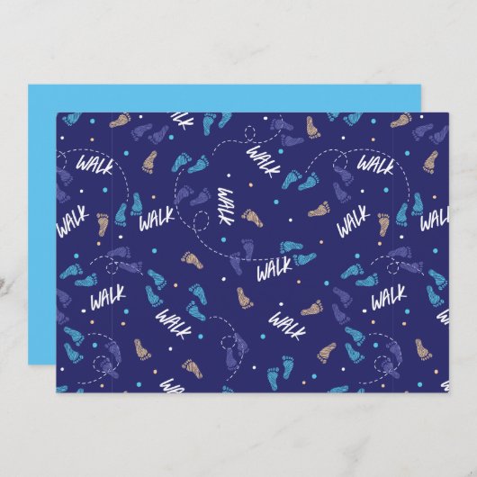 Gemeinsam spazieren: Silhouette des Erlebnisfußabd Feiertagskarte (Vorne/Hinten)