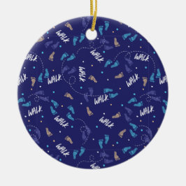 Gemeinsam spazieren: Silhouette des Erlebnisfußabd Keramik Ornament