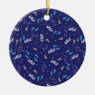 Gemeinsam spazieren: Silhouette des Erlebnisfußabd Keramik Ornament