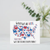 Gemeinsam stimmen wir alles ändern, Red White Blue Postkarte (Stehend Vorderseite)