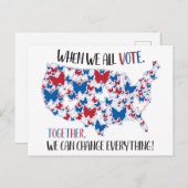 Gemeinsam stimmen wir alles ändern, Red White Blue Postkarte (Vorne/Hinten)