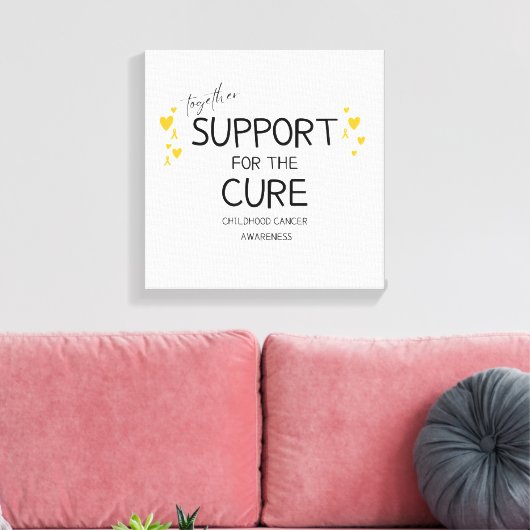 gemeinsam.support.euro.cure. KindKrebs-Leinwand Leinwanddruck (Insitu (Wohnzimmer))