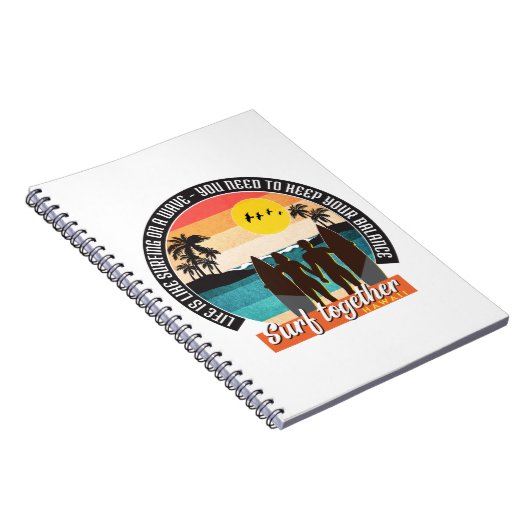 Gemeinsam surfen - Ihr Gleichgewicht Behalten Notizblock (Rechte Seite)