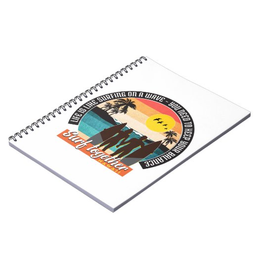 Gemeinsam surfen - Ihr Gleichgewicht Behalten Notizblock (Linke Seite)