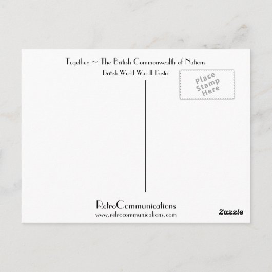 Gemeinsam ~ The British Commonwealth of Nations Postkarte (Rückseite)