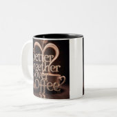 "Gemeinsam über Kaffee" Zweifarbige Tasse (Vorderseite Links)
