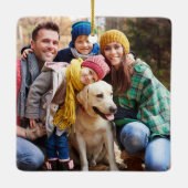 Gemeinsam und Merry Holiday Greenerity Foto Keramikornament (Rückseite)