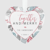 Gemeinsam und Merry Holiday Greenerity Foto Ornament (Vorderseite)