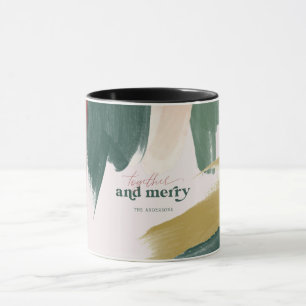 Gemeinsam und Merry Modern Monogram Christmas Tasse