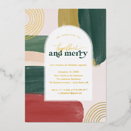 Gemeinsam und Merry | Modernes Weihnachts-Party In Folieneinladung