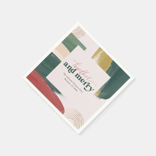 Gemeinsam und Merry | Modernes Weihnachts-Party Na Serviette (Ecke)
