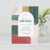 Gemeinsam und Merry | Modernes WeihnachtsParty Einladung (Stehend Vorderseite)