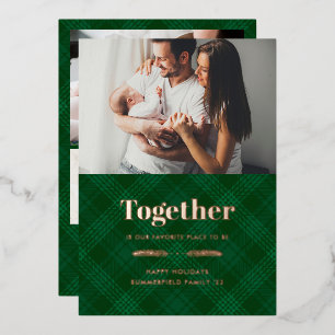 Gemeinsam unsere Lieblings-Place Familie Foto Rose Folien Feiertagskarte