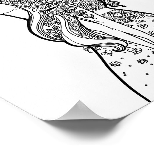 Gemeinsam wachsen - Mother Daughter Line Art Portr Poster (Ecke)