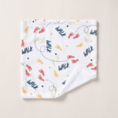 Gemeinsam wandern: Das Muster des Footprint Badhandtuch Set (Waschlappen)