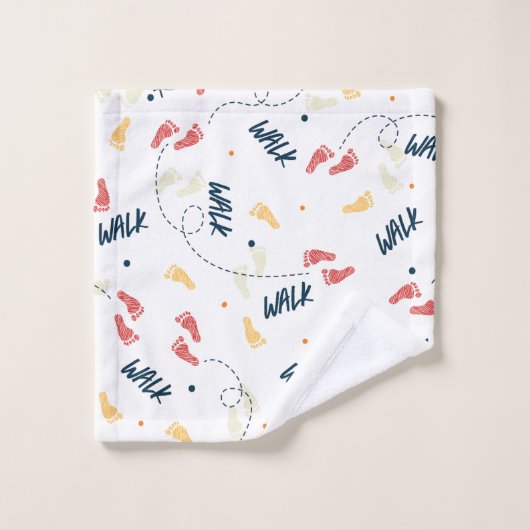 Gemeinsam wandern: Das Muster des Footprint Badhandtuch Set (Waschlappen)