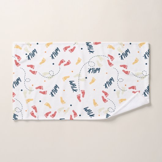 Gemeinsam wandern: Das Muster des Footprint Badhandtuch Set (Handtuch)