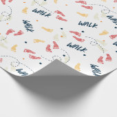 Gemeinsam wandern: Das Muster des Footprint Geschenkpapier (Ecke)