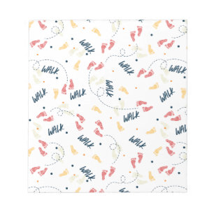 Gemeinsam wandern: Das Muster des Footprint Notizblock