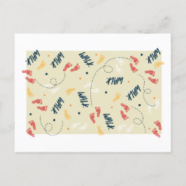 Gemeinsam wandern: Das Muster des Footprint Postkarte