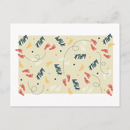 Gemeinsam wandern: Das Muster des Footprint Postkarte (Vorderseite)