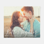 Gemeinsam | Whimsy Typografy Couple's Foto Fleecedecke (Vorderseite (Horizontal))