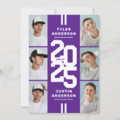 Gemeinsame Absolventpartei für lila FotoCollage Einladung (Vorderseite)