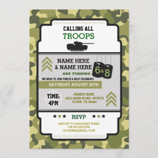 Gemeinsame Armee Geburtstag Zwei gemeinsame Tank-C Einladung