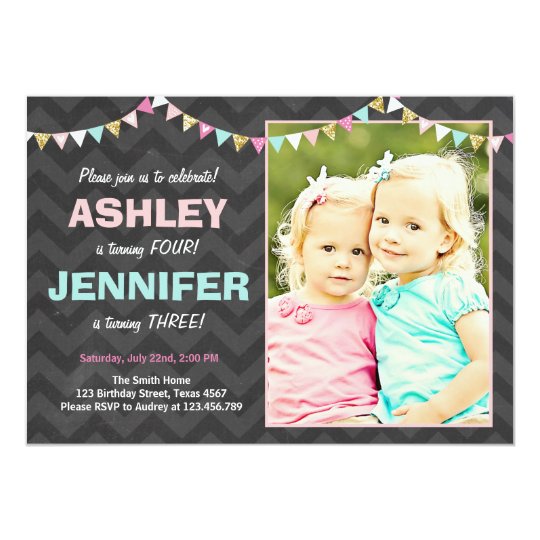 Gemeinsame Doppelgeburtstags Party Einladung Paart Zazzle De