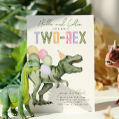 Gemeinsame Einladung von zwei Rex Dinosauriern zum