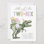 Gemeinsame Einladung von zwei Rex Dinosauriern zum (Vorderseite)