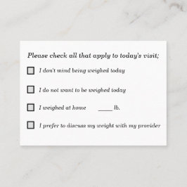 Gemeinsame Entscheidungsfindung für Wägeeingänge Visitenkarte