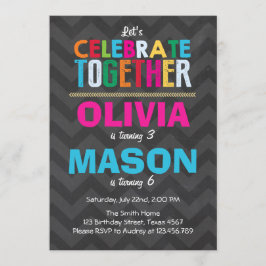 Gemeinsame Geburtstagsfeier Einladung Boy Girl