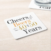 Gemeinsame Geburtstagspartei - Bier-Minimal Rechteckiger Pappuntersetzer (angewinkelt)