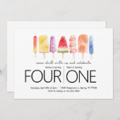 Gemeinsame Geburtstagspartei - Thema Popsiv-Party Einladung (Vorne/Hinten)