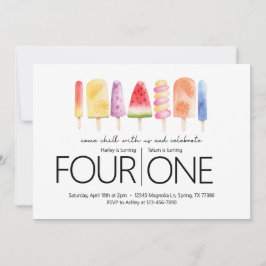 Gemeinsame Geburtstagspartei - Thema Popsiv-Party Einladung