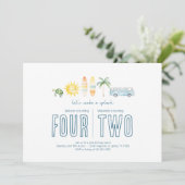 Gemeinsame Geburtstagsparty - Beachthema - Einladu Einladung (Stehend Vorderseite)