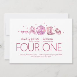 Gemeinsame Geburtstagsparty - Disco Cowgirl Thema Einladung