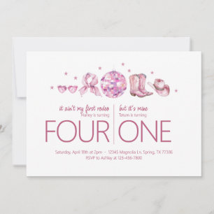 Gemeinsame Geburtstagsparty - Disco Cowgirl Thema Einladung