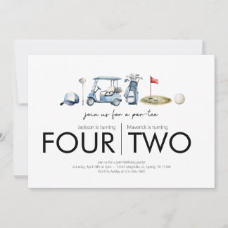 Gemeinsame Geburtstagsparty - Let's Par-tee - Golf Einladung