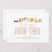 Gemeinsame Geburtstagsparty - Sommerthema Einladun Einladung (Vorne/Hinten)