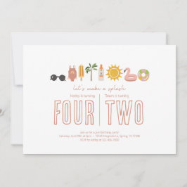 Gemeinsame Geburtstagsparty - Sommerthema Einladun Einladung