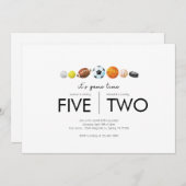 Gemeinsame Geburtstagsparty - Thema Sport Einladung (Vorne/Hinten)