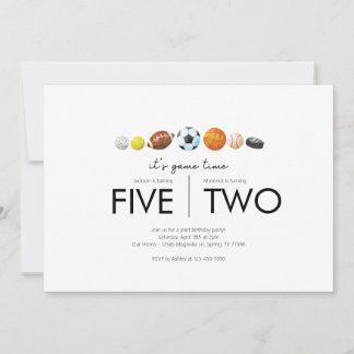 Gemeinsame Geburtstagsparty - Thema Sport Einladung