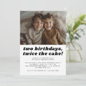 Gemeinsame Kinder Geschwister Geburtstagsparty Mod Einladung (Stehend Vorderseite)