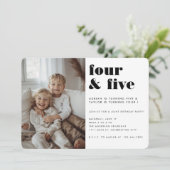 Gemeinsame Kinder Geschwister Geburtstagsparty Mod Einladung (Stehend Vorderseite)